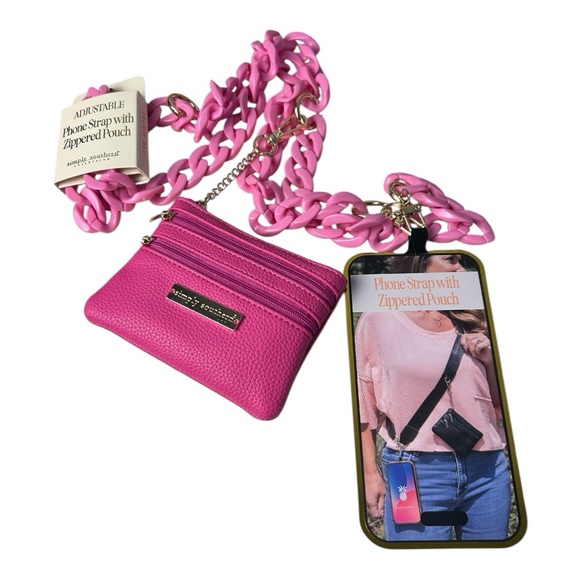Simply Southern Pink Phone Strap with Pouch - Picture 1 of 6